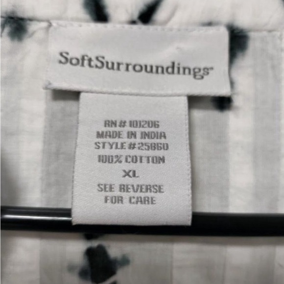 Soft Surroundings Womens Crinkle Tie-Die Kimono Robe Dress/Beach Cover Up XL - Picture 4 of 8